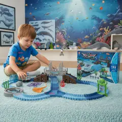 LINE - Pista Carreras de Auto Niño Juguete Flexible Acuático 183 Piezas