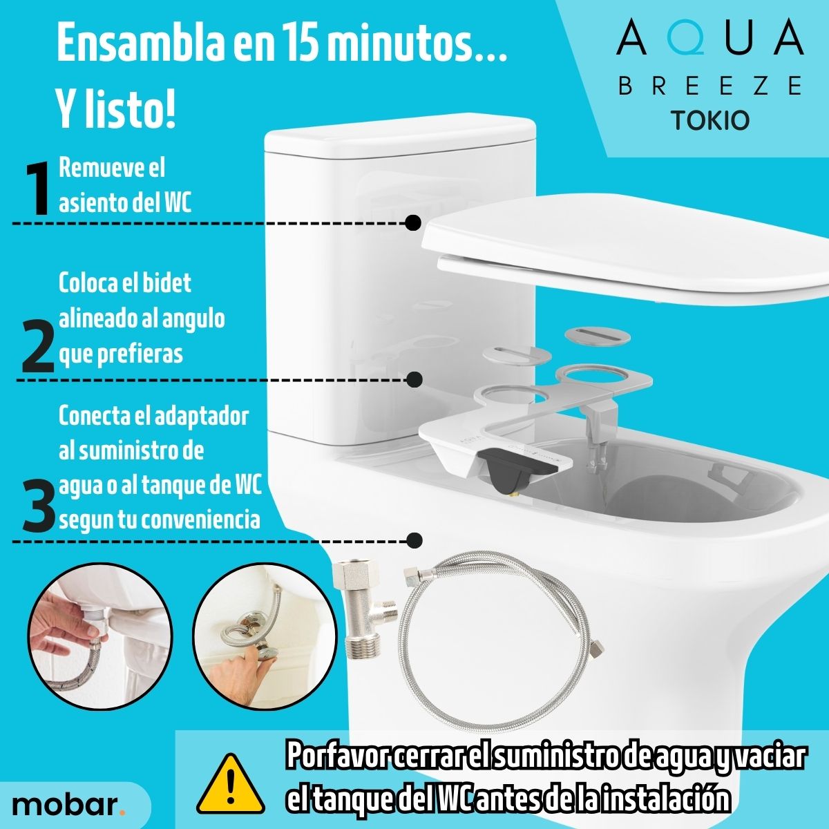AQUA - Bidet Wc Ducha Arabe Turca Inodoro Lavado Tokio Aquabreeze