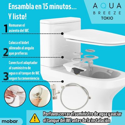 Imagen 2 del producto Bidet Wc Ducha Arabe Turca Inodoro Lavado Tokio Aquabreeze