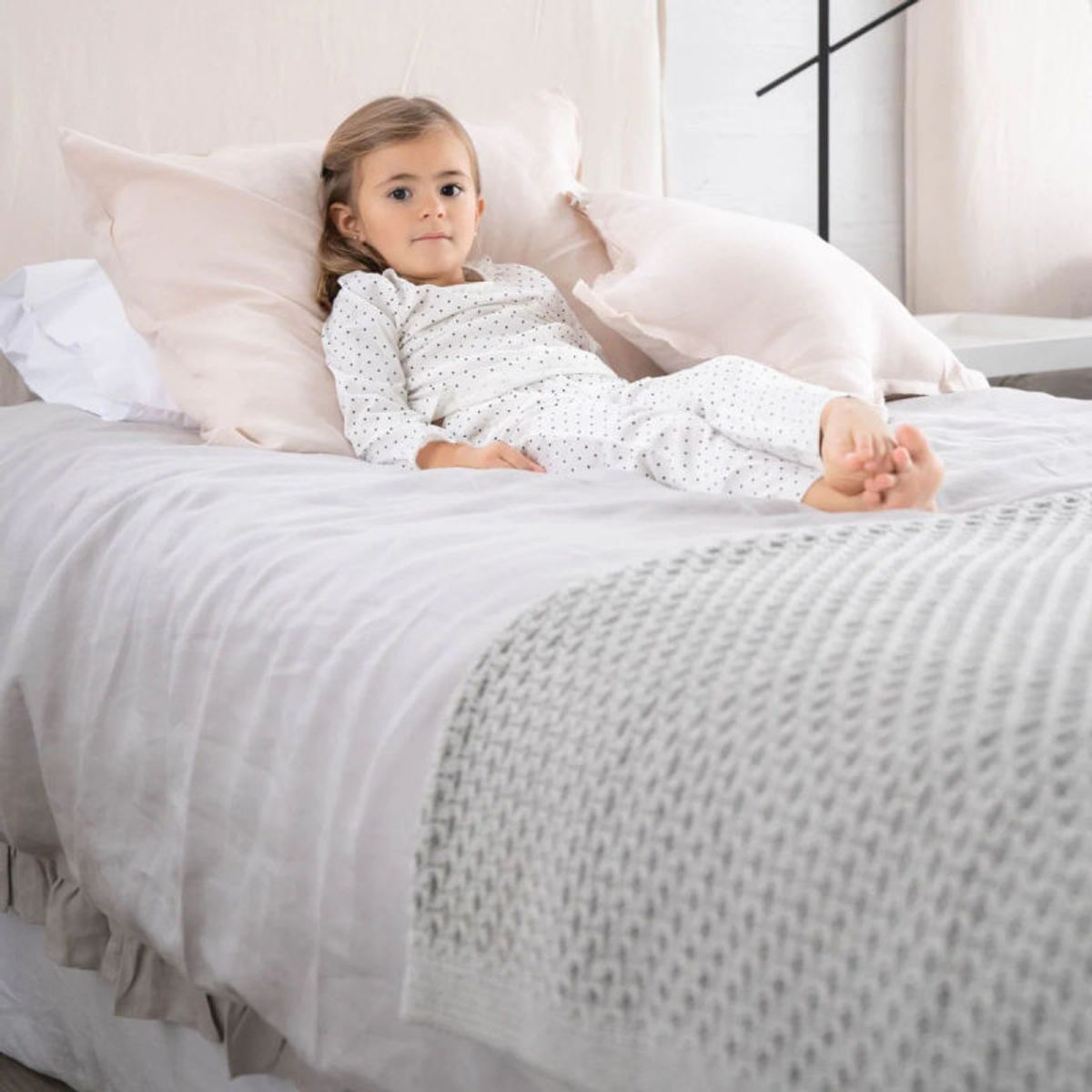 SIMPLE GRACIA - Cubre Plumón Vuelos Cama Lino Gris Claro