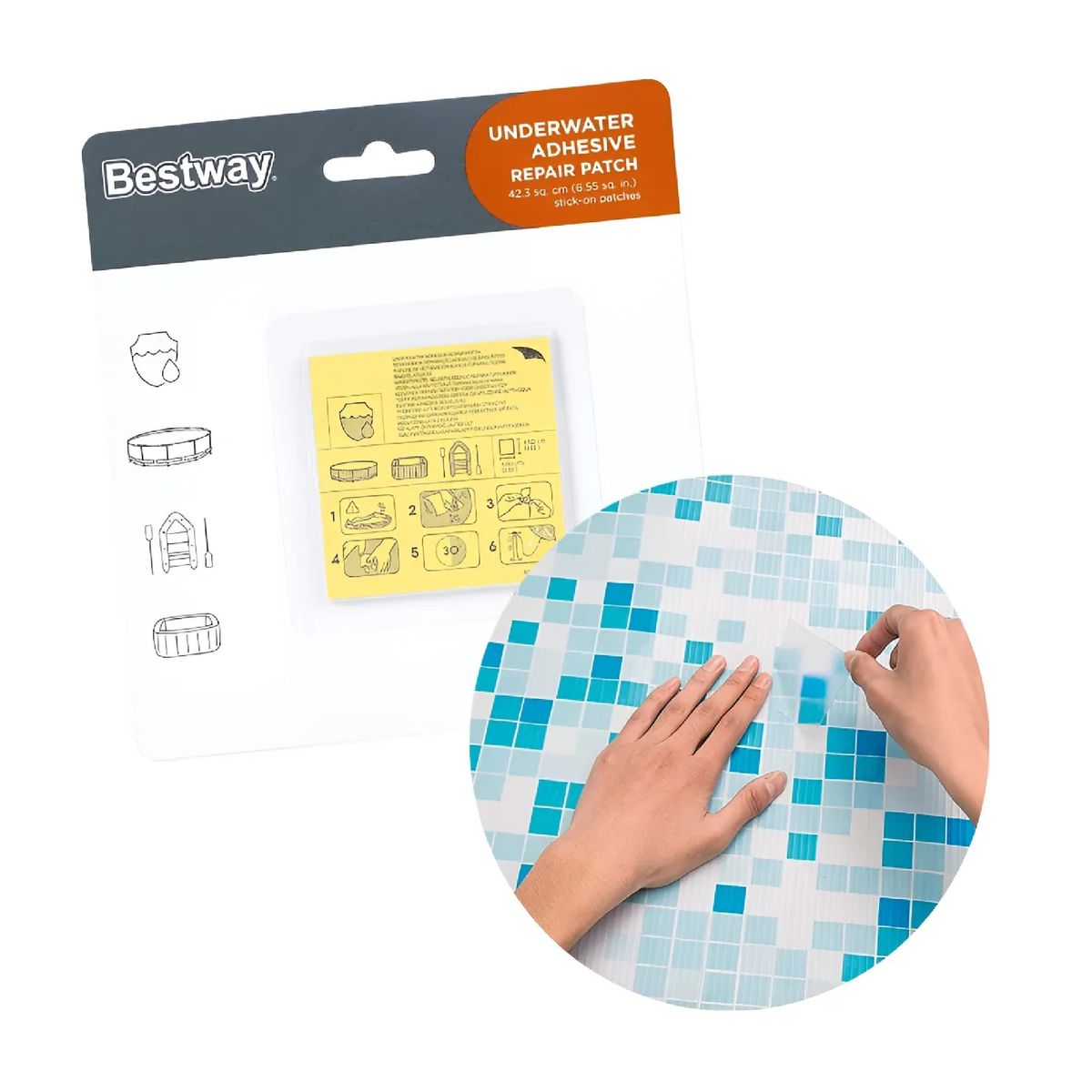 BESTWAY - Parche Para Piscina De Alta Resistencia Bestway 10 Parches