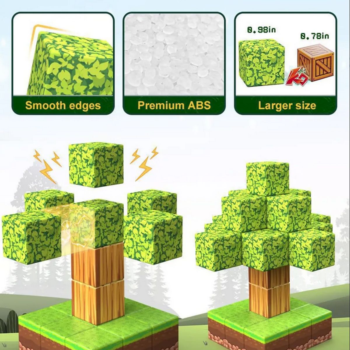 GENERICO - Bloques Armables Magnéticos Estilo Mine Craft 75 Piezas