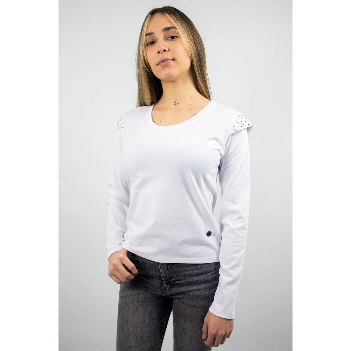 MARY MAR - POLERA MANGA LARGA STRASS FEMME 0301