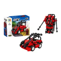 GENERICO - Set Bloques De Vehículos Transformables 2 En 1 Rojo