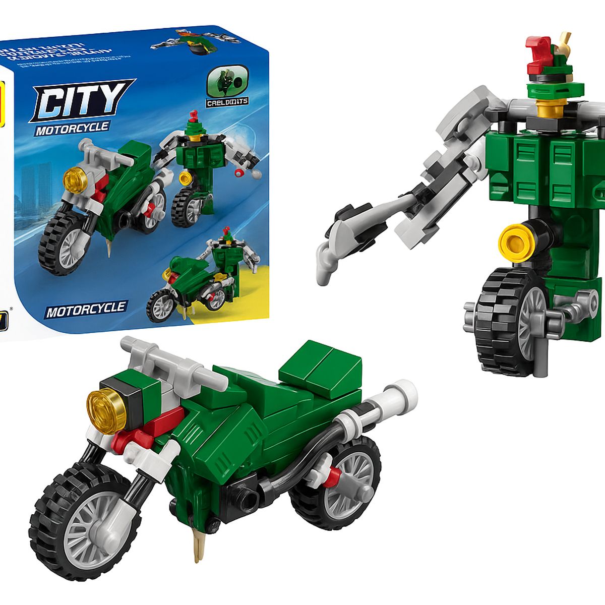 GENERICO - Set Bloques De Vehículos Transformables 2 En 1 Verde