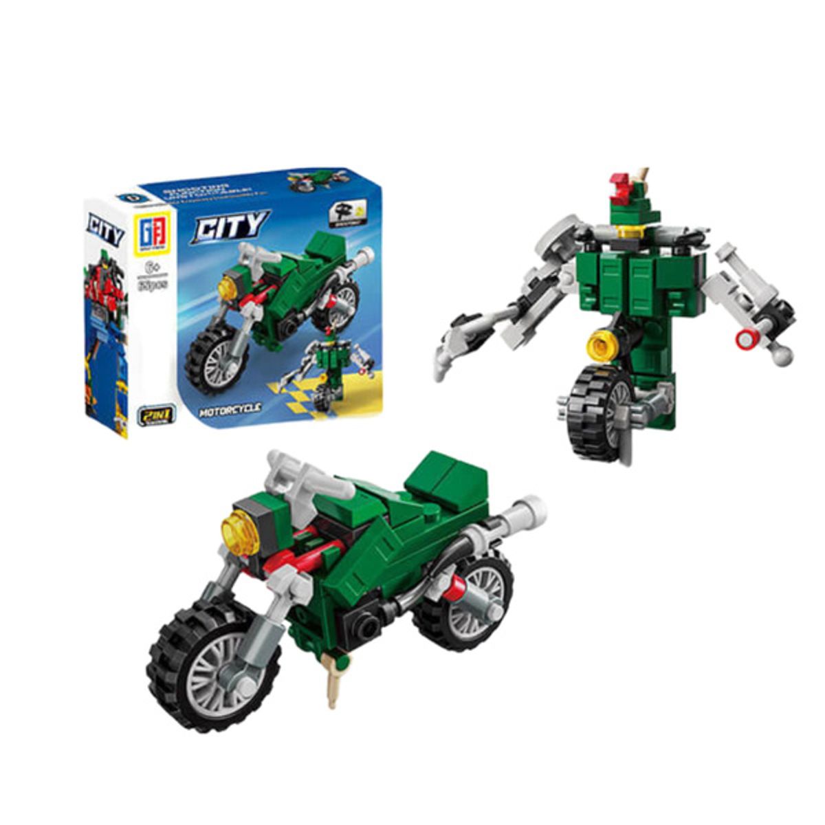 GENERICO - Set Bloques De Vehículos Transformables 2 En 1 Verde