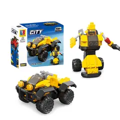 GENERICO - Set Bloques De Vehículos Transformables 2 En 1 Amarillo