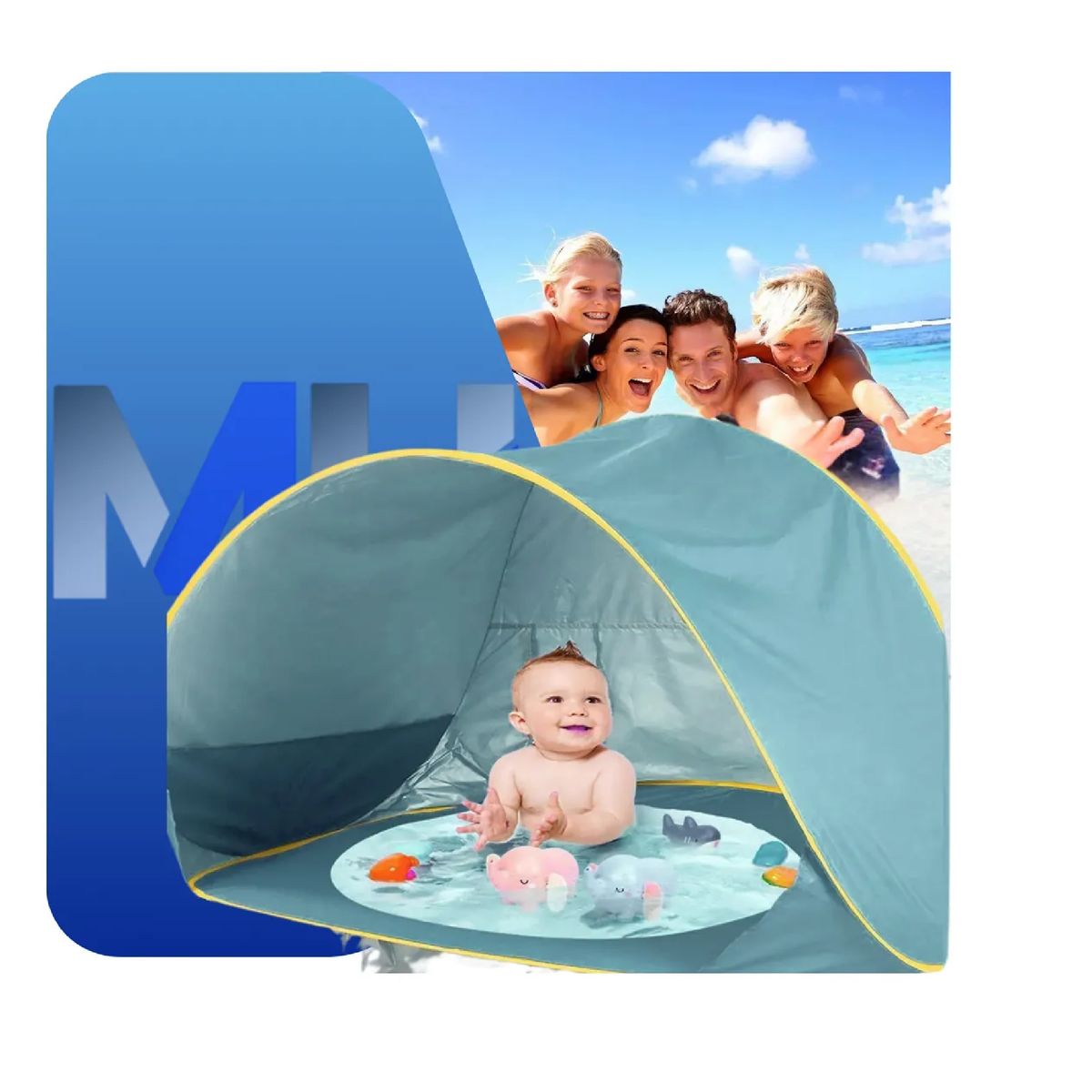 GENERICO - Carpa De Playa Radost 3 En 1 Con Piscina Proteccion Uv