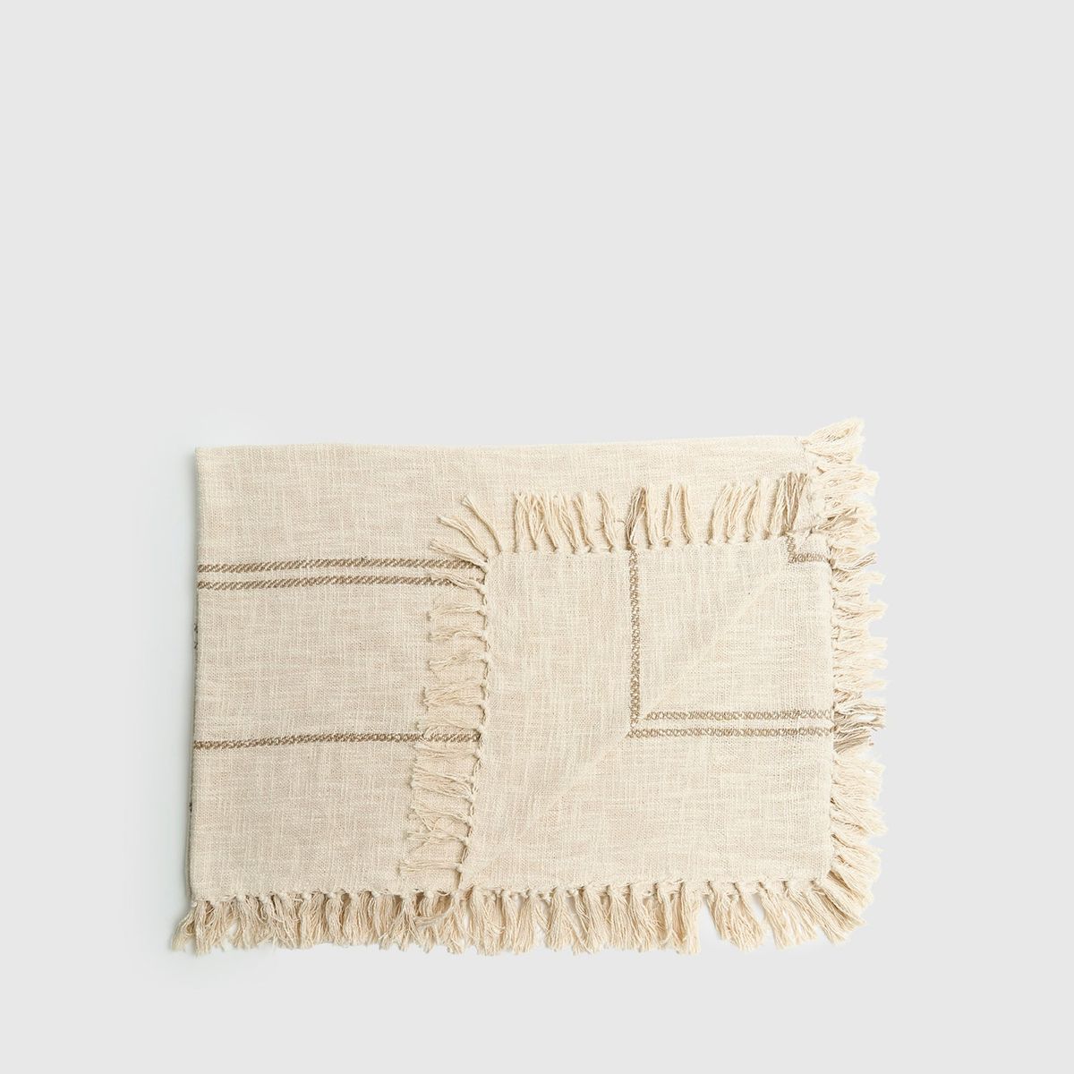 LOUNGE - Manta Street Fringes Líneas 140 X 210 Cm Blanco