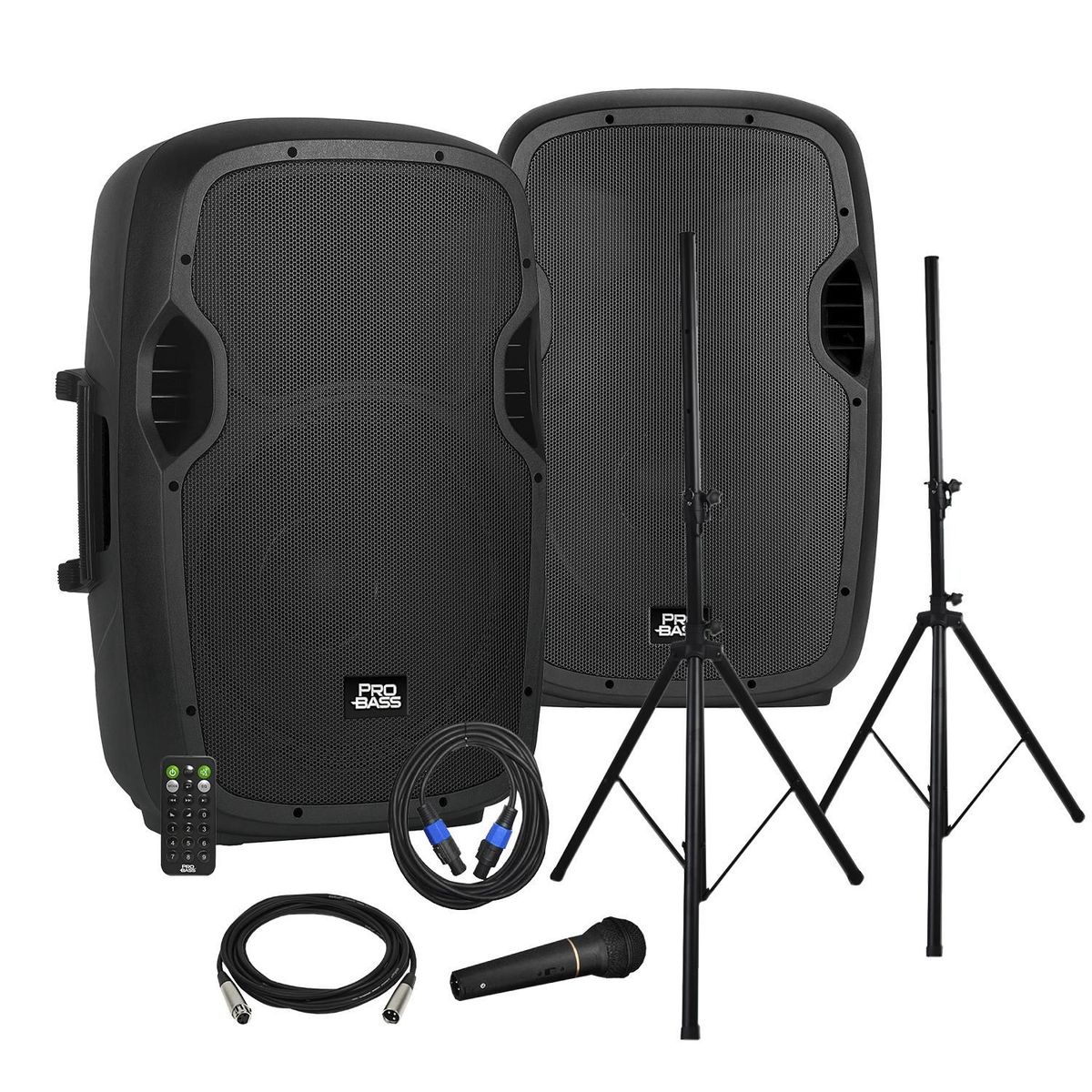 PROBASS - Kit de dos Parlantes + Atril Probass PowerStage 215BT