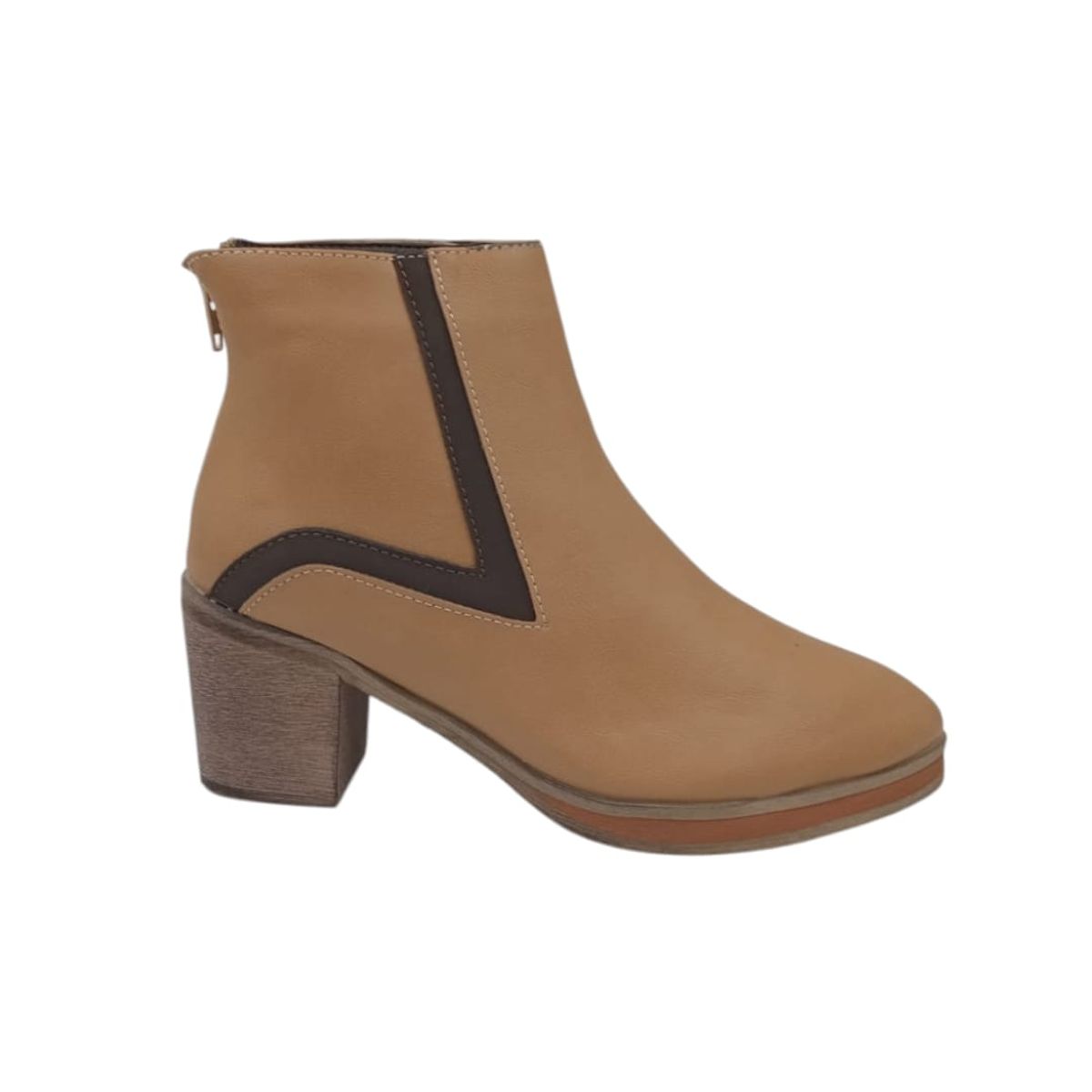 HERIEL - Botín Beige Taco Mujer