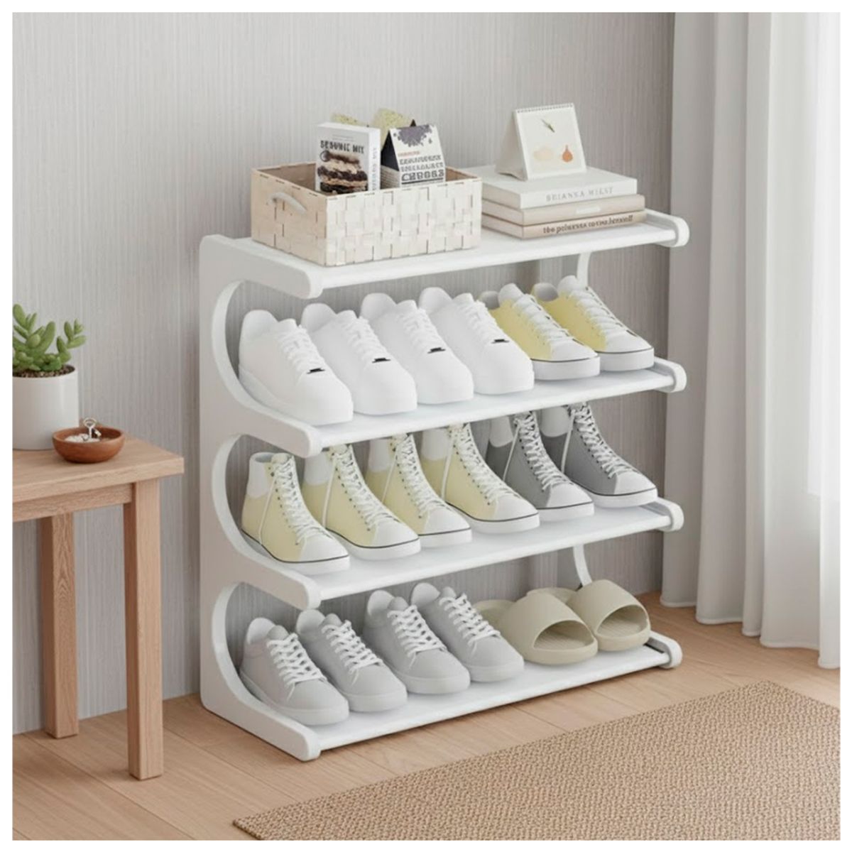 IRM - Zapatero Organizador de zapatos Repisa Rack Color blanco