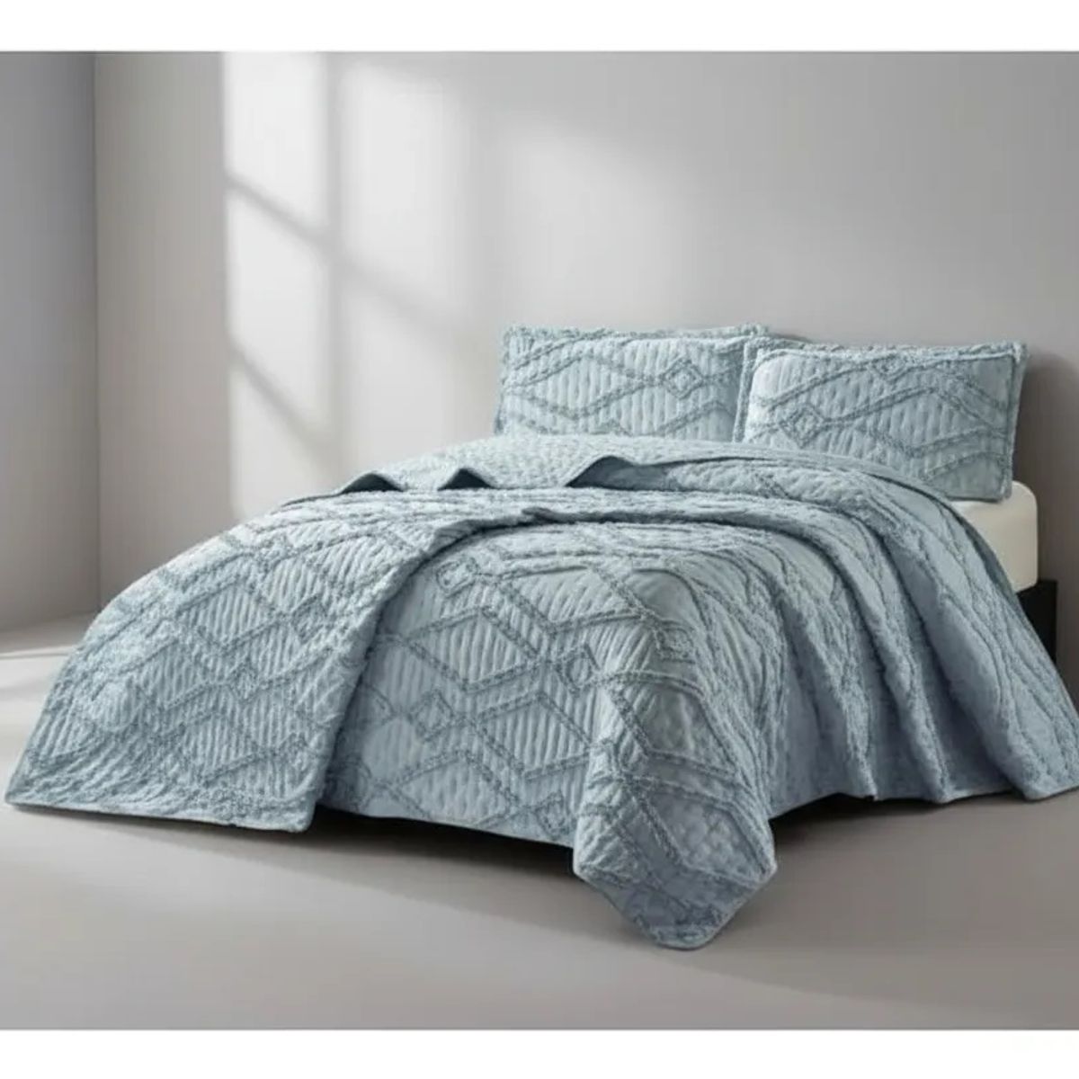 GENERICO - CUBRECAMA 1.5 PLAZA TUFTING RELIEVE DIAMANTE DE VERANO MODERNO ELEGANTE SERIE 2 TF