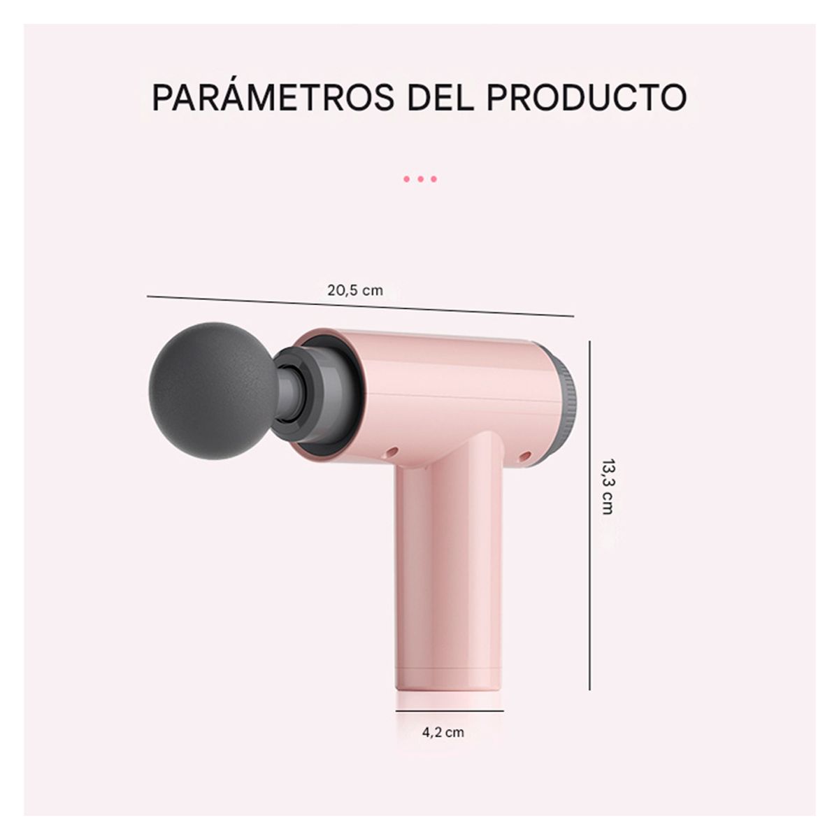 IRM - Facial Gun Pistola De Masaje Recargable Masajeador Portatil USB Rosa