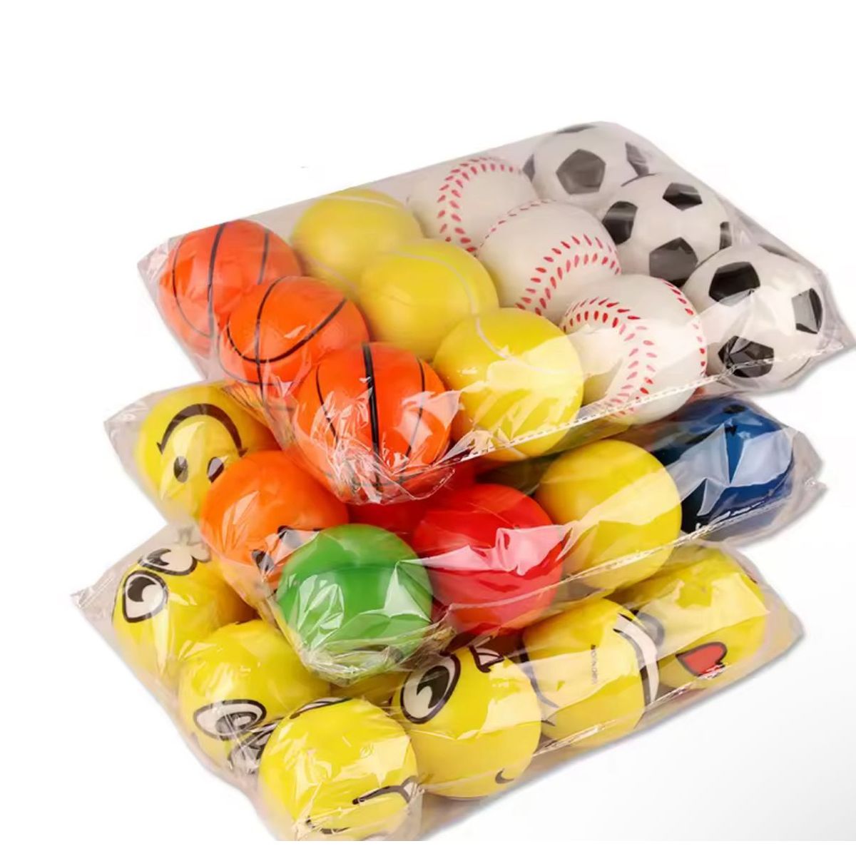 GENERICO - Pelotas Antiestrés Variadas Pack 12 Und