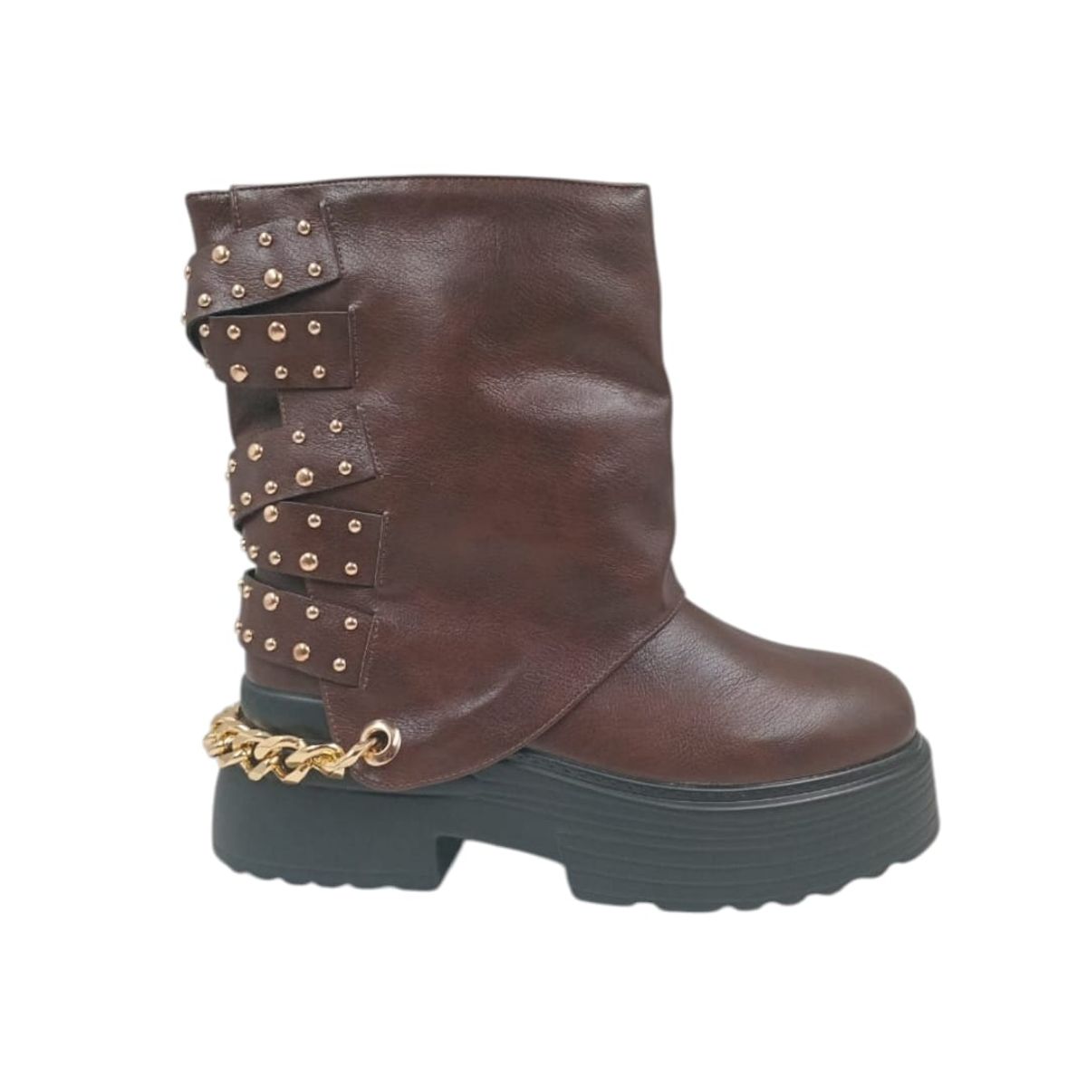 HERIEL - Bota Café Tachas Mujer
