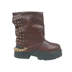 HERIEL - Bota Café Tachas Mujer