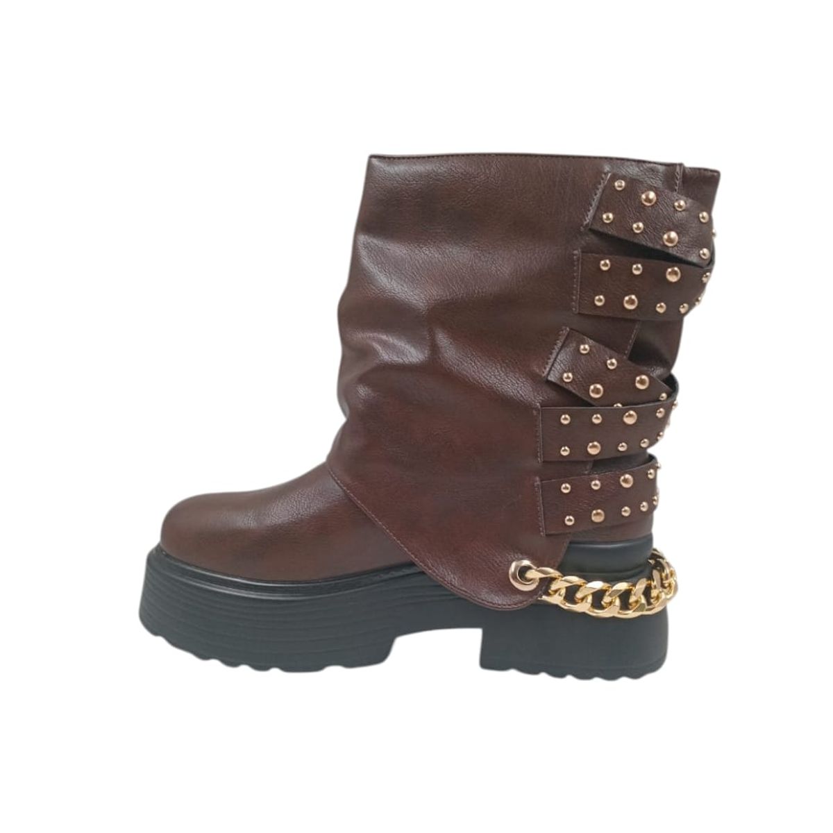 HERIEL - Bota Café Tachas Mujer
