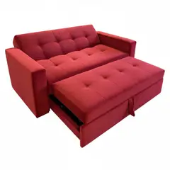 MUEBLES NEW - SOFA CAMA NOVUS TRES POSICIONES ROJO FELPA