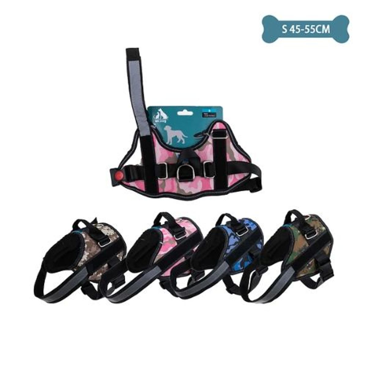 GENERICO - Arnés camuflaje S11 talla S 6-12kg 45-55cm Color Azul