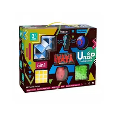 GENERICO - Set de Rompecabezas 3D 5 en 1 – Cubo Rubik, Laberinto y Puzzle Snake
