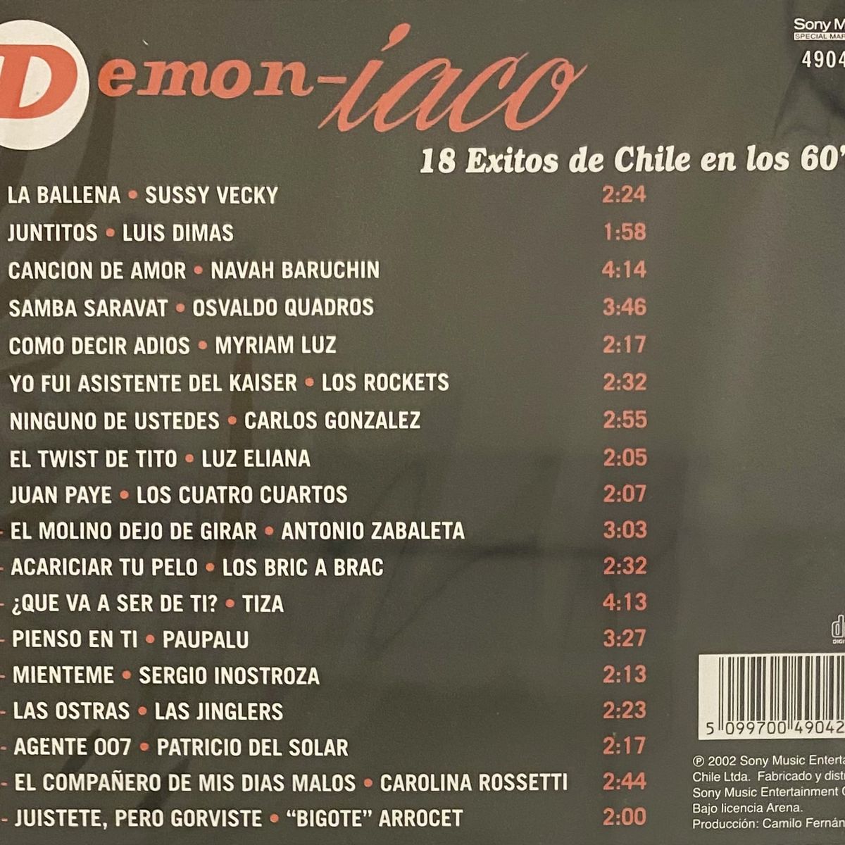 GENERICO - DEMON-IACO - 18 EXITOS DE CHILE EN LOS 60'S / CD