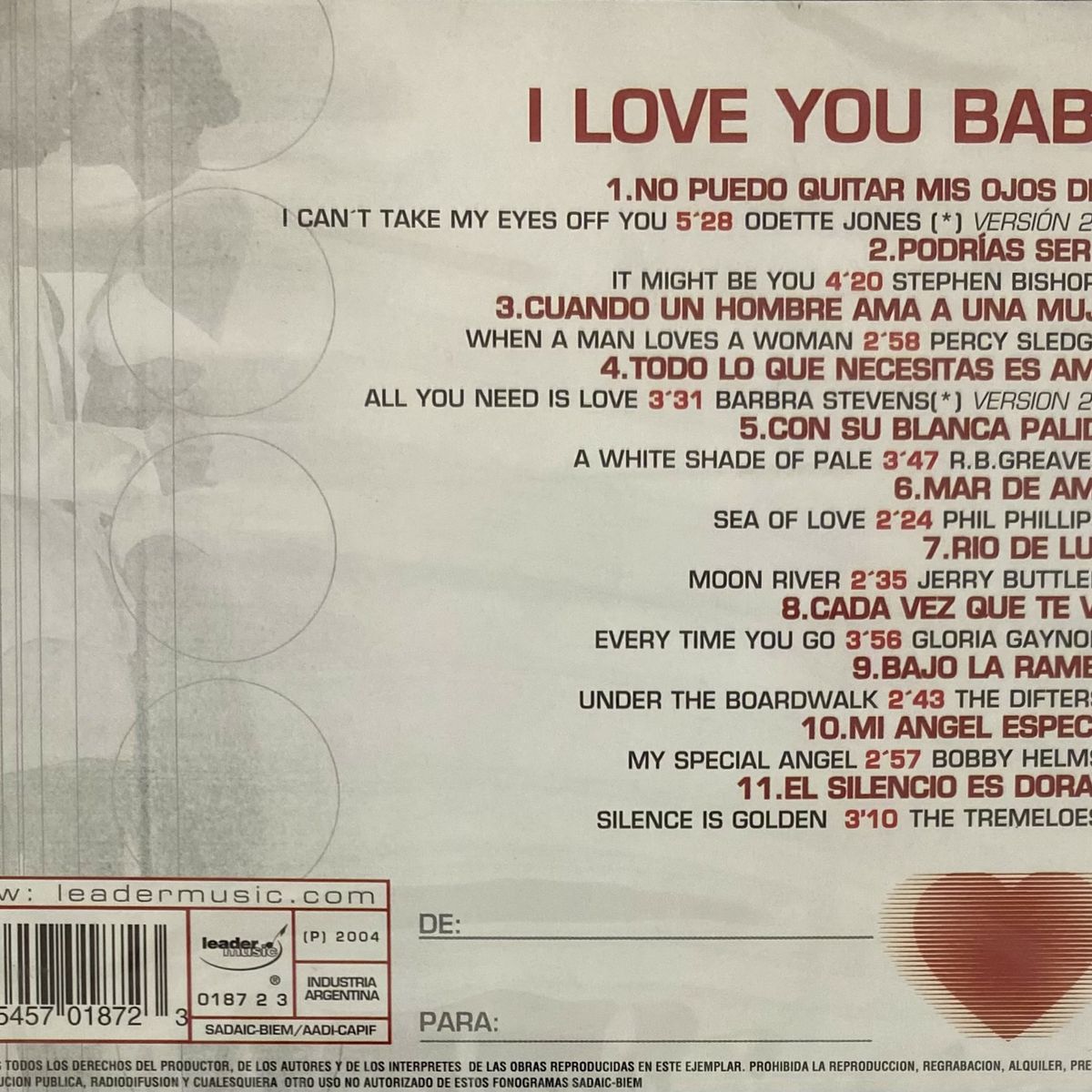 GENERICO - I LOVE YOU BABY - VARIOS / CD