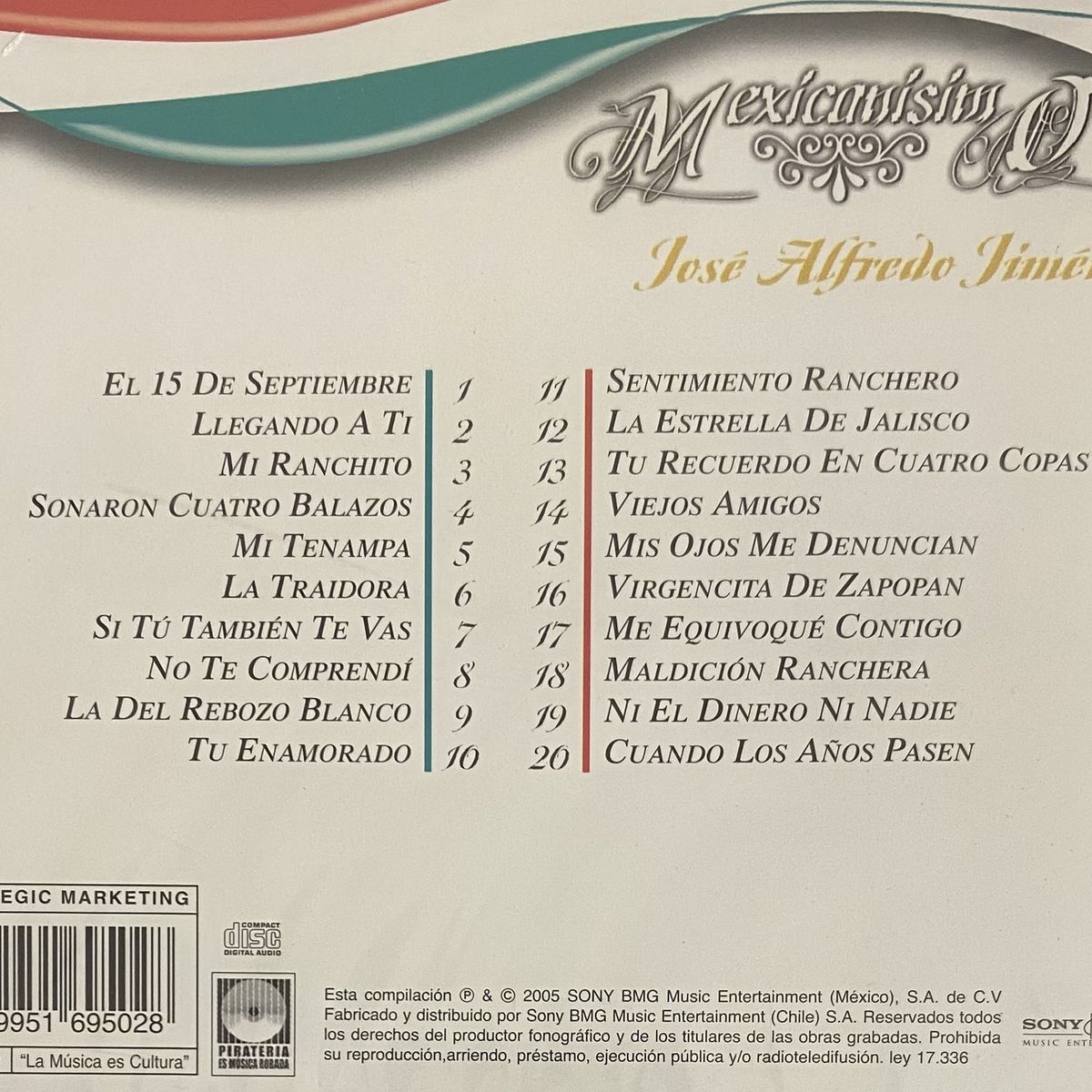 GENERICO - JOSE ALFREDO JIMENEZ - MEXICANISIMO / CD