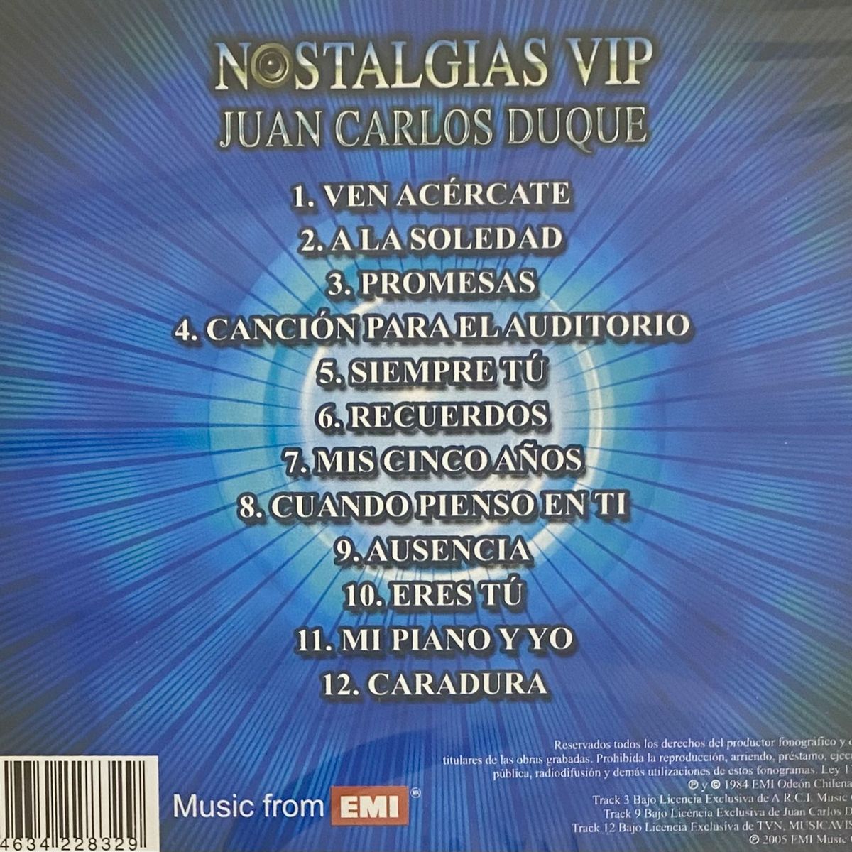 GENERICO - JUAN CARLOS DUQUE - NOSTALGIAS VIP / CD