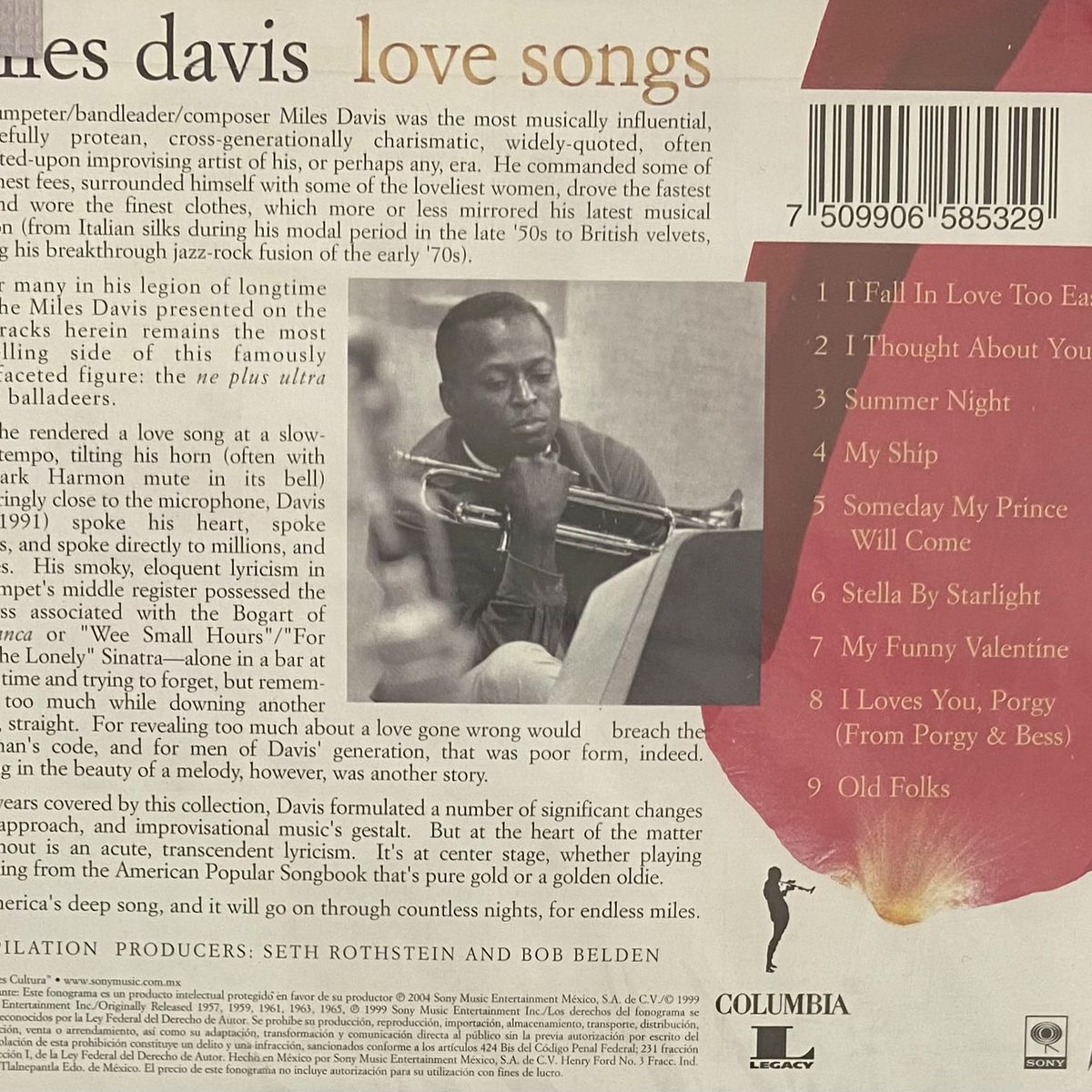 GENERICO - MILES DAVIS - LOVE SONGS / CD