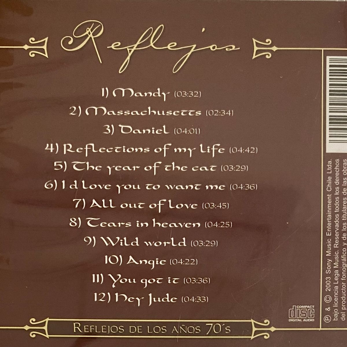 GENERICO - REFLEJOS DE LOS AÑOS 70'S - VARIOS / CD