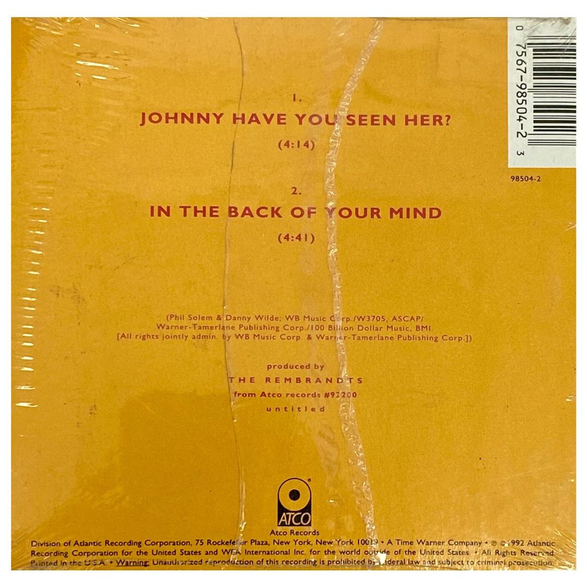GENERICO - REMBRANDTS - JOHNNY HAVE YOU SEEN HER? / CD SINGLE