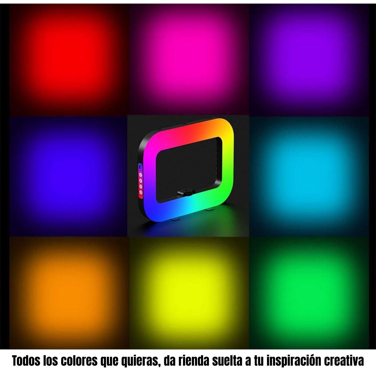 GENERICO - Aro Luz Multicolor Rgb Inalámbrico Para Grabación Celular