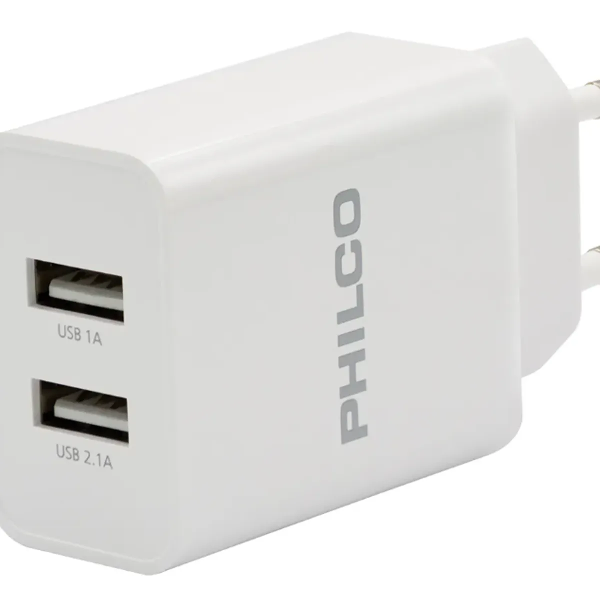 PHILCO - Cargador De Pared Doble Usb + Cable iPhone Philco R1090