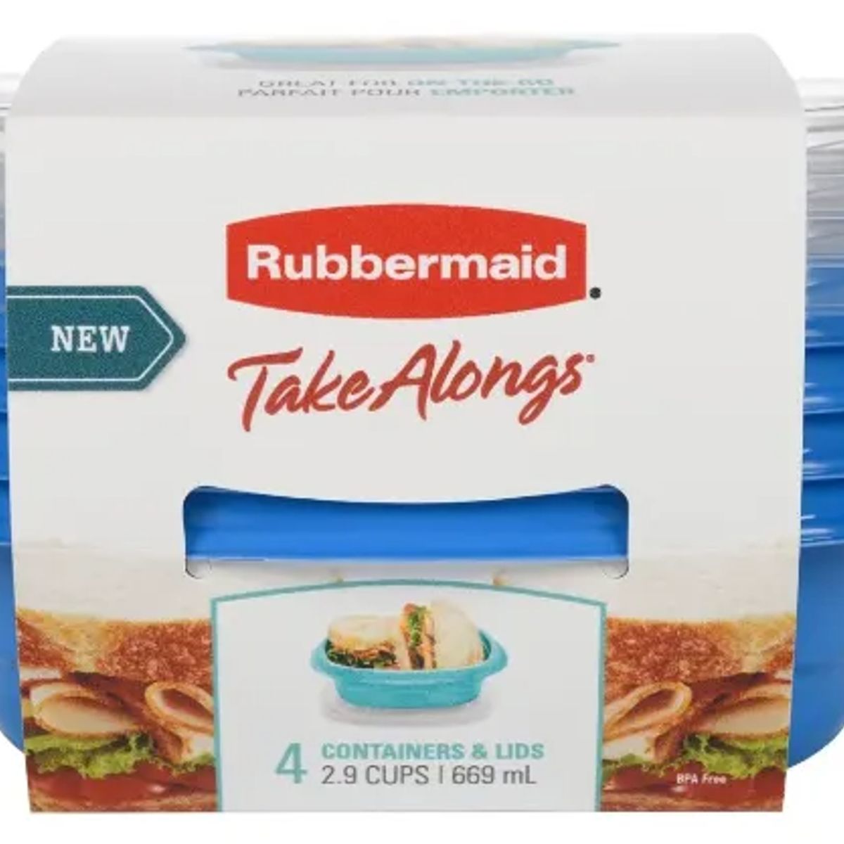 RUBBERMAID - Pack 4 Taper Pote Herméticos Rubbermaid 669ml Envase Porta