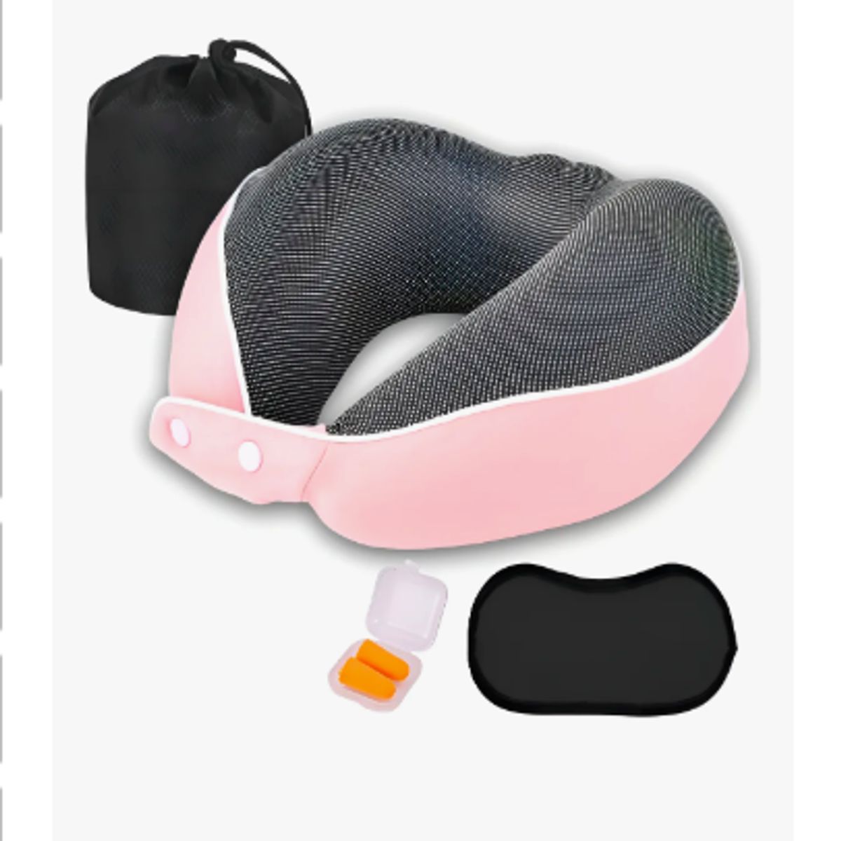 GENERICO - Almohada De Cuello Para Viaje Trabajo Con Bolsa Rosa