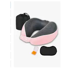 GENERICO - Almohada De Cuello Para Viaje Trabajo Con Bolsa Rosa