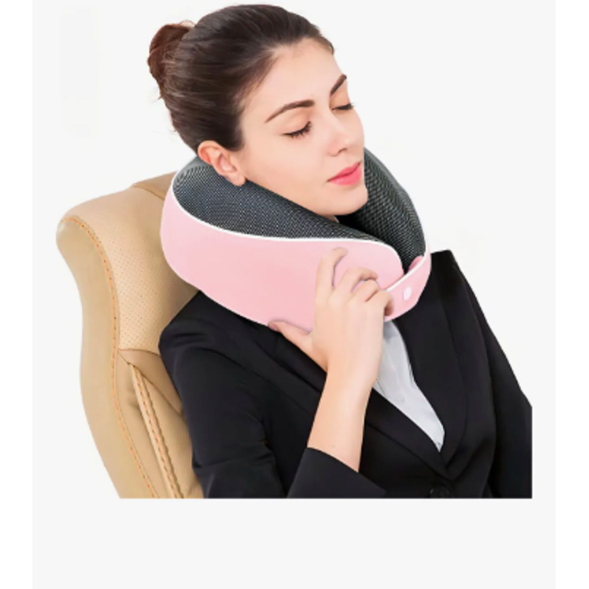 GENERICO - Almohada De Cuello Para Viaje Trabajo Con Bolsa Rosa