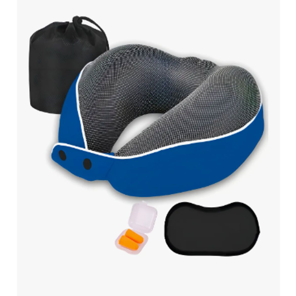 GENERICO - Almohada De Cuello Para Viaje Trabajo Con Bolsa Azul Oscuro