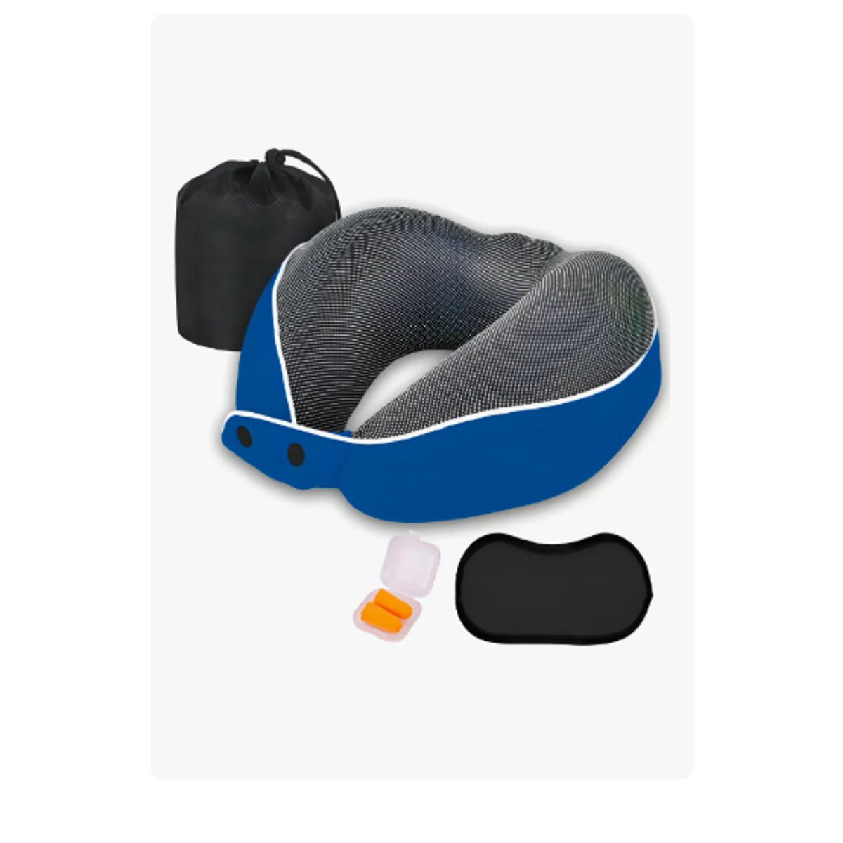 GENERICO - Almohada De Cuello Para Viaje Trabajo Con Bolsa Azul Oscuro
