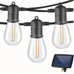 IRM - Guirnalda Focos Exterior Recarga Solar 5 Metros Luz Cálida