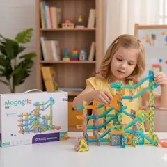 UTILISIMO - Pista Armable Bloques Magnético de 160 Piezas para niños