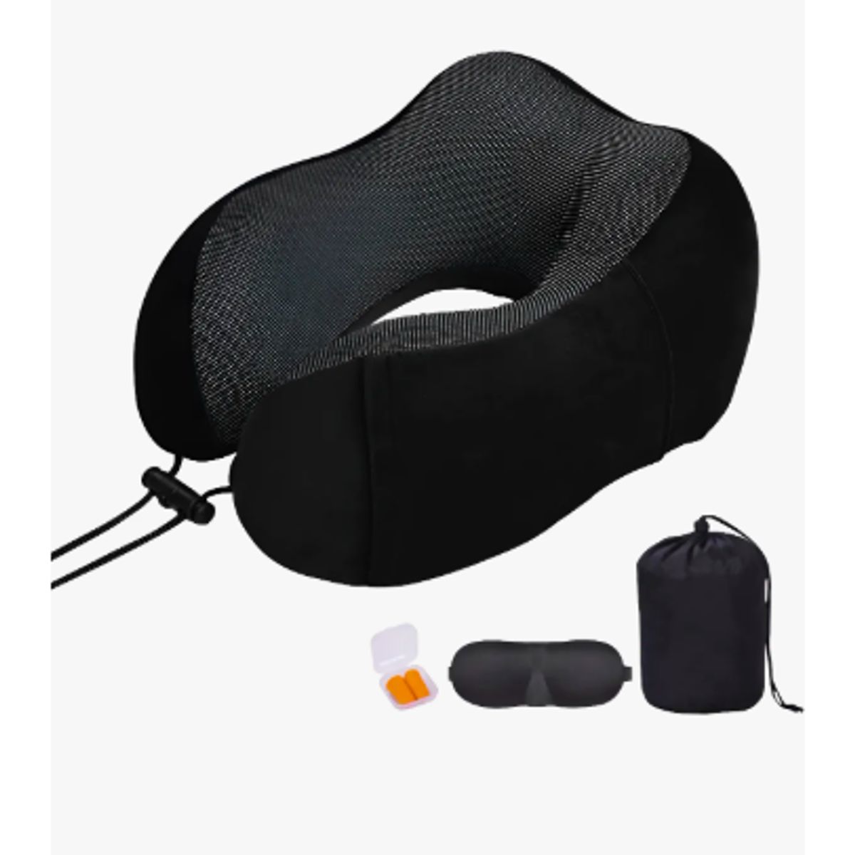 GENERICO - Almohada De Cuello Para Viaje Trabajo Cojín Soporte Cómodo Negro