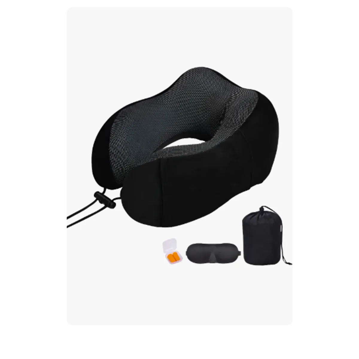 GENERICO - Almohada De Cuello Para Viaje Trabajo Cojín Soporte Cómodo Negro