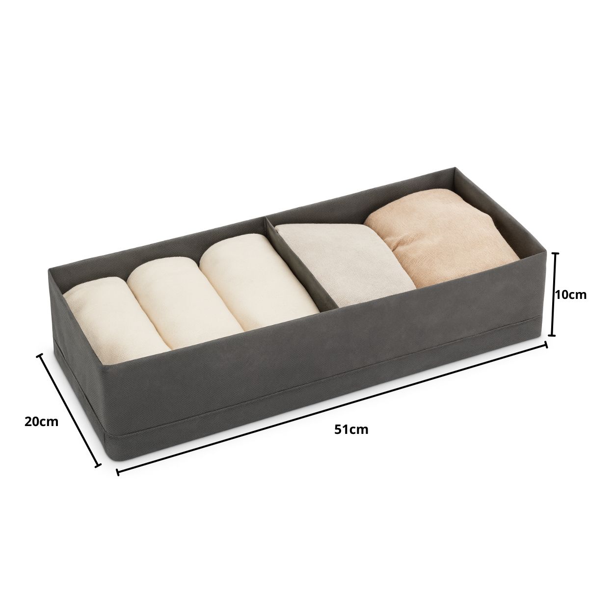 GENERICO - Caja De Almacenamiento Organizador Ropa Multiuso 20x51x10cm