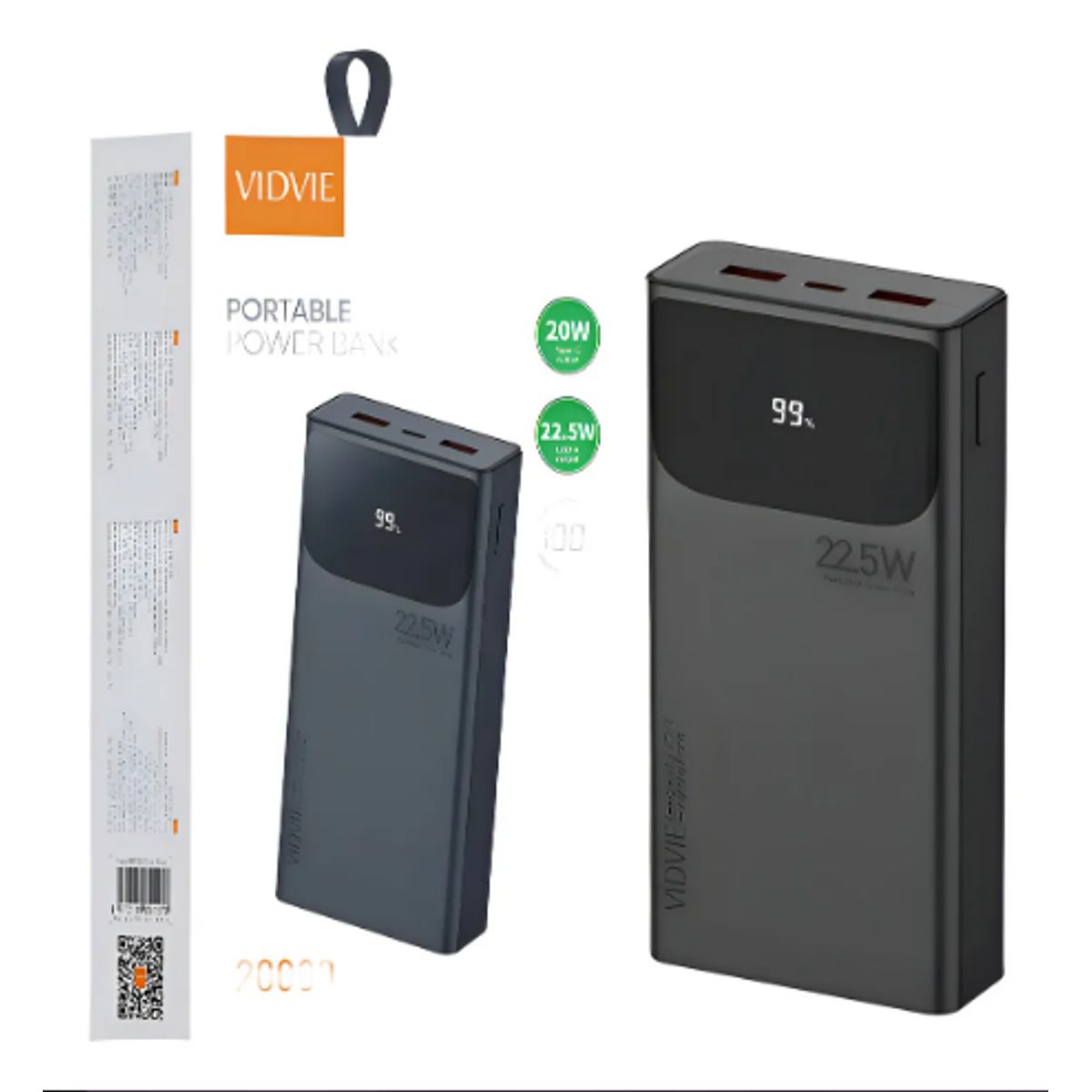 GENERICO - Cargador Portátil Power Bank 20000mah 225w Vidvie Pb7027 Color Negro