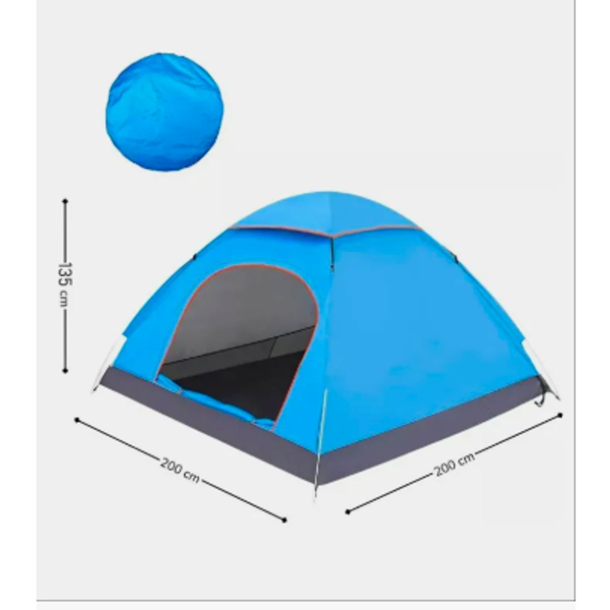 GENERICO - Carpa 2-3personas 200x200x135cm Instantánea Popup Color Azul