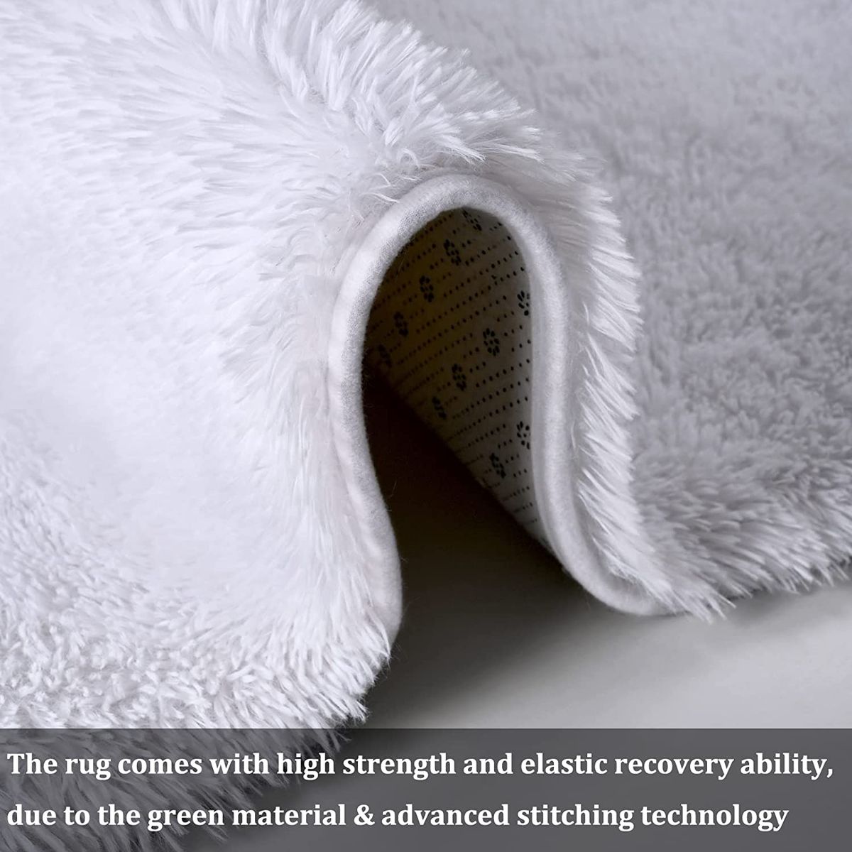 GENERICO - ALFOMBRA BLANCA PELUDA 200X300 ANTIDESLIZANTE SUAVE DECORATIVA TF