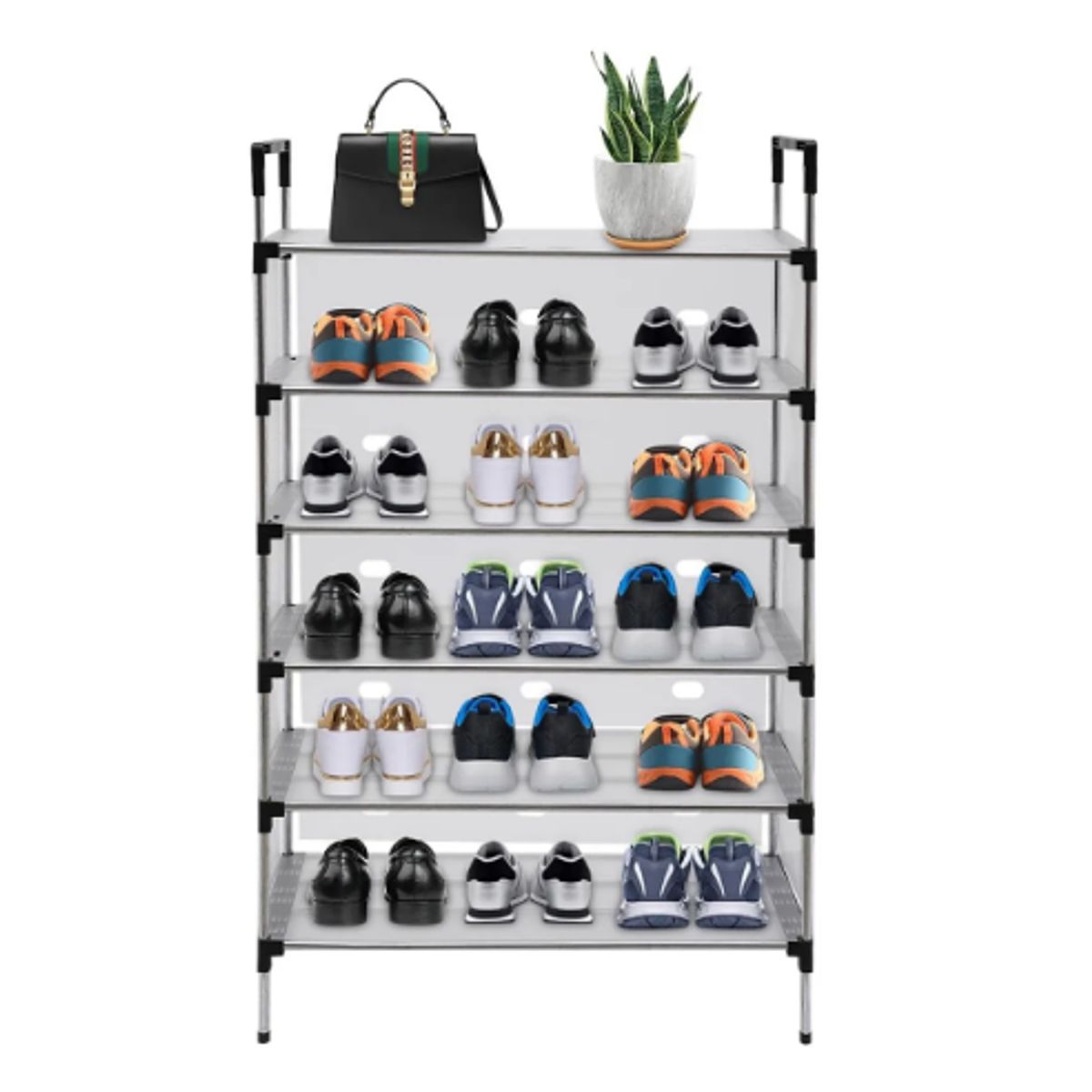 GENERICO - Zapatero Organizador De Zapatos Multifuncional 5 Niveles Color Gris Claro