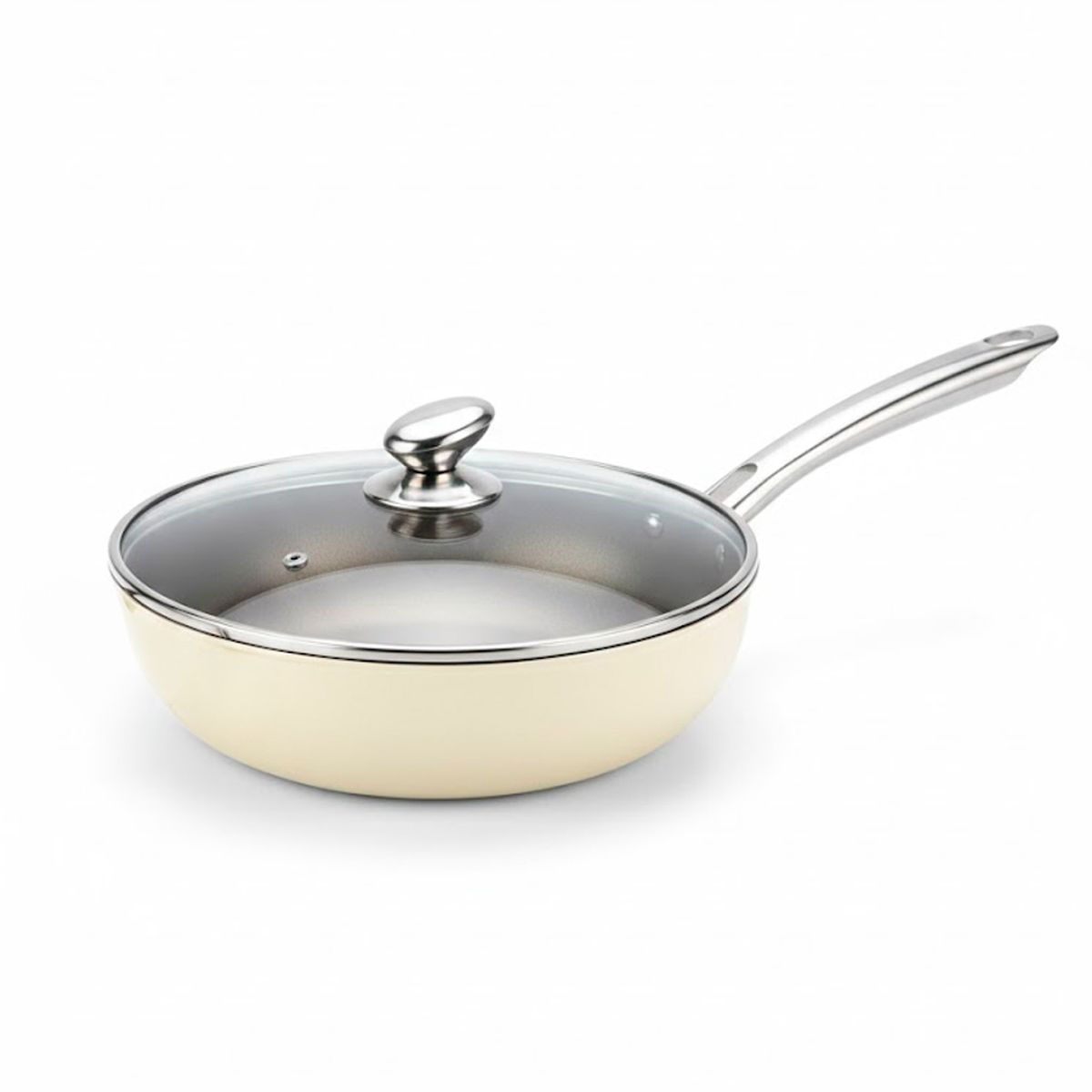 IRM - Sartén Olla Antiadherente  32cm con Tapa de Vidrio